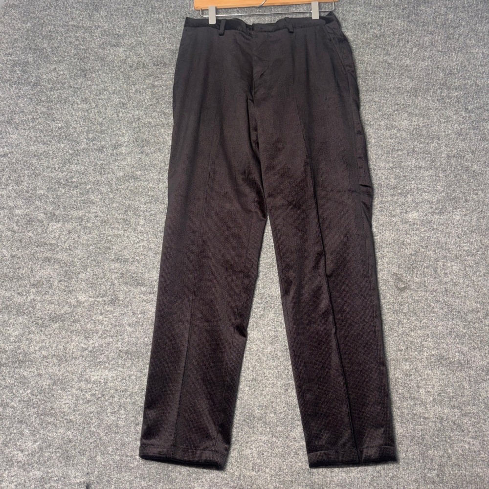 Zara Studio Collection Tailored Mens 30 Black Jacquard Textured Dress Pants